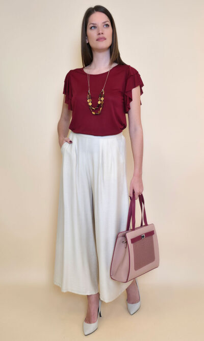 Hlače 32 Gillespie - viscose UN - beige