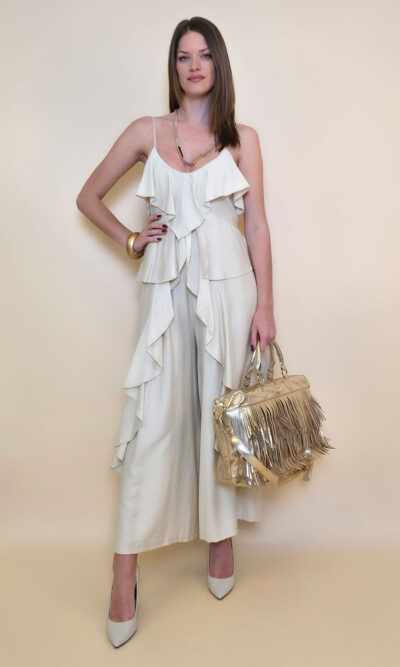 Tunika 40 Florien - viscose UN volani - beige