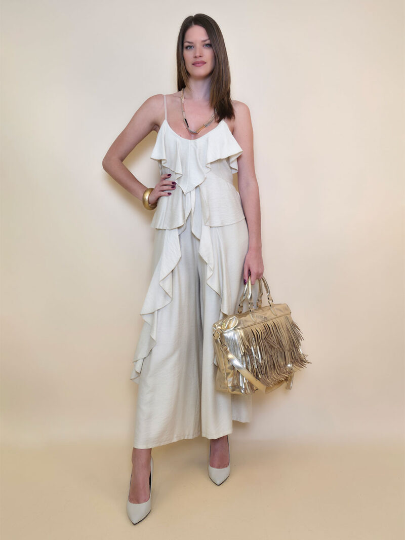 Tunika 40 Florien - viscose UN volani - beige
