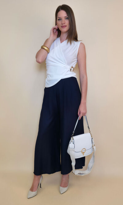 Hlače 32 Gillespie - viscose UN - navy