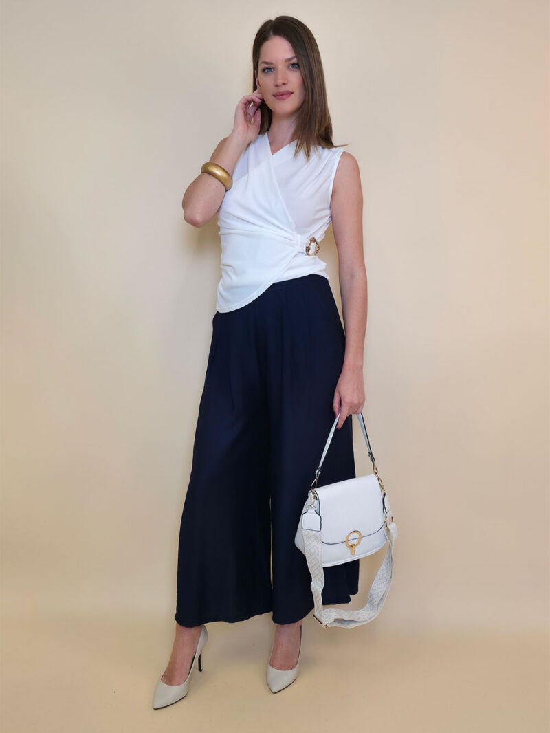 Hlače 32 Gillespie - viscose UN - navy