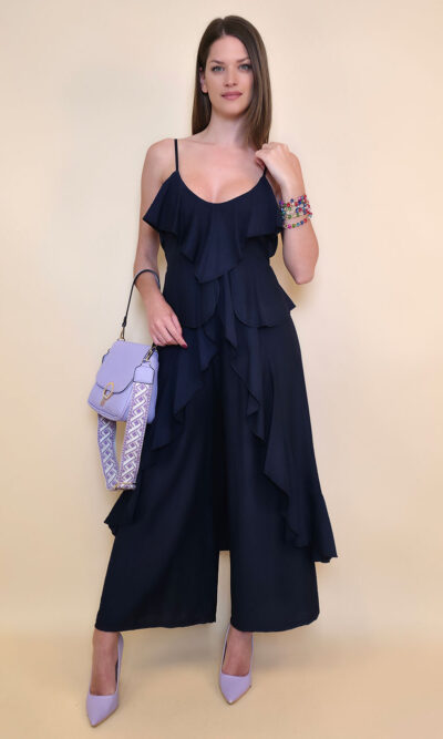 Tunika 40 Florien - viscose UN volani - navy