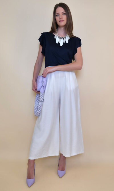 Hlače 32 Gillespie - viscose UN - white