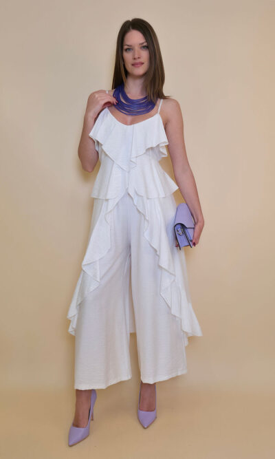 Tunika 40 Florien - viscose UN volani - white