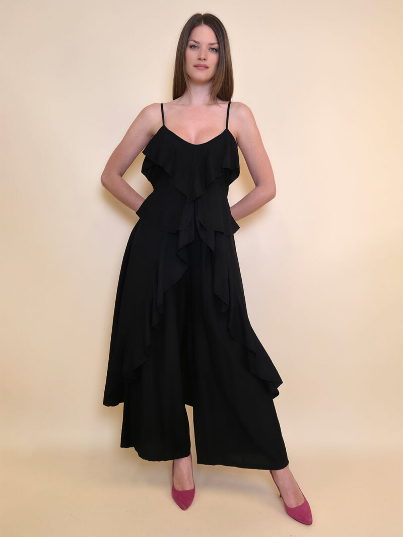 Tunika 40 Florien - viscose UN volani - black