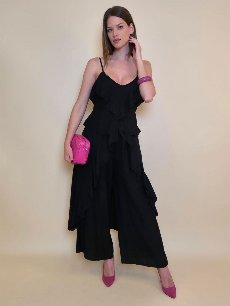 Tunika 40 Florien - viscose UN volani - black
