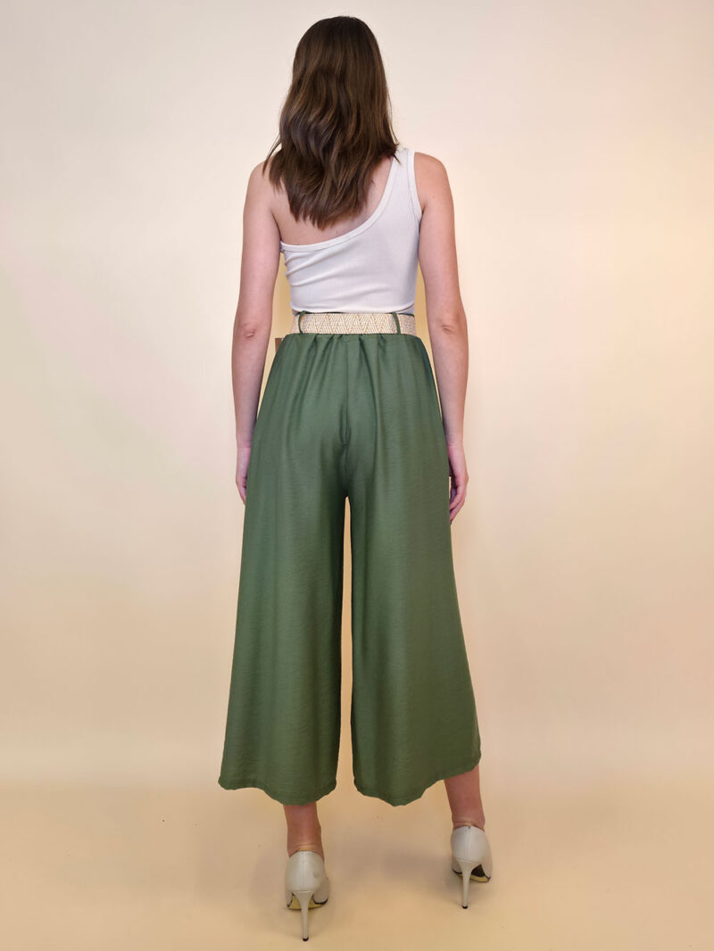 Hlače+remen 52 Cameron - viscose UN - military