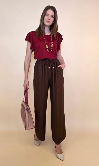 Hlače 28 Floyd - rayon UN - brown