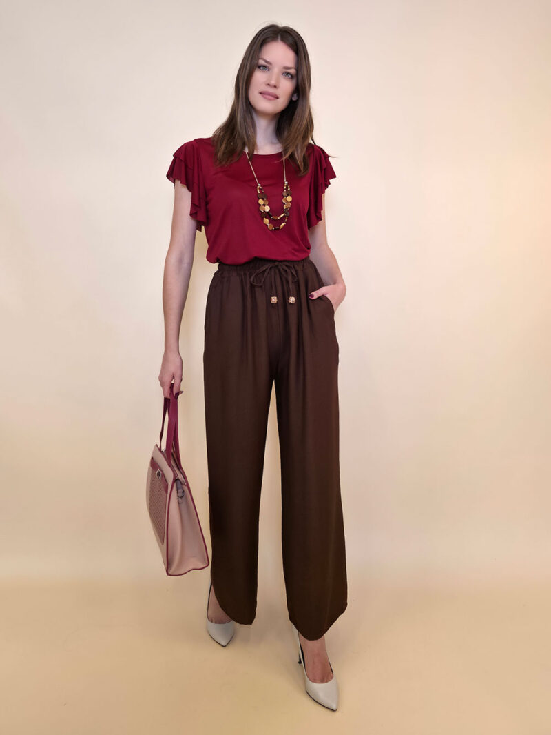 Hlače 28 Floyd - rayon UN - brown
