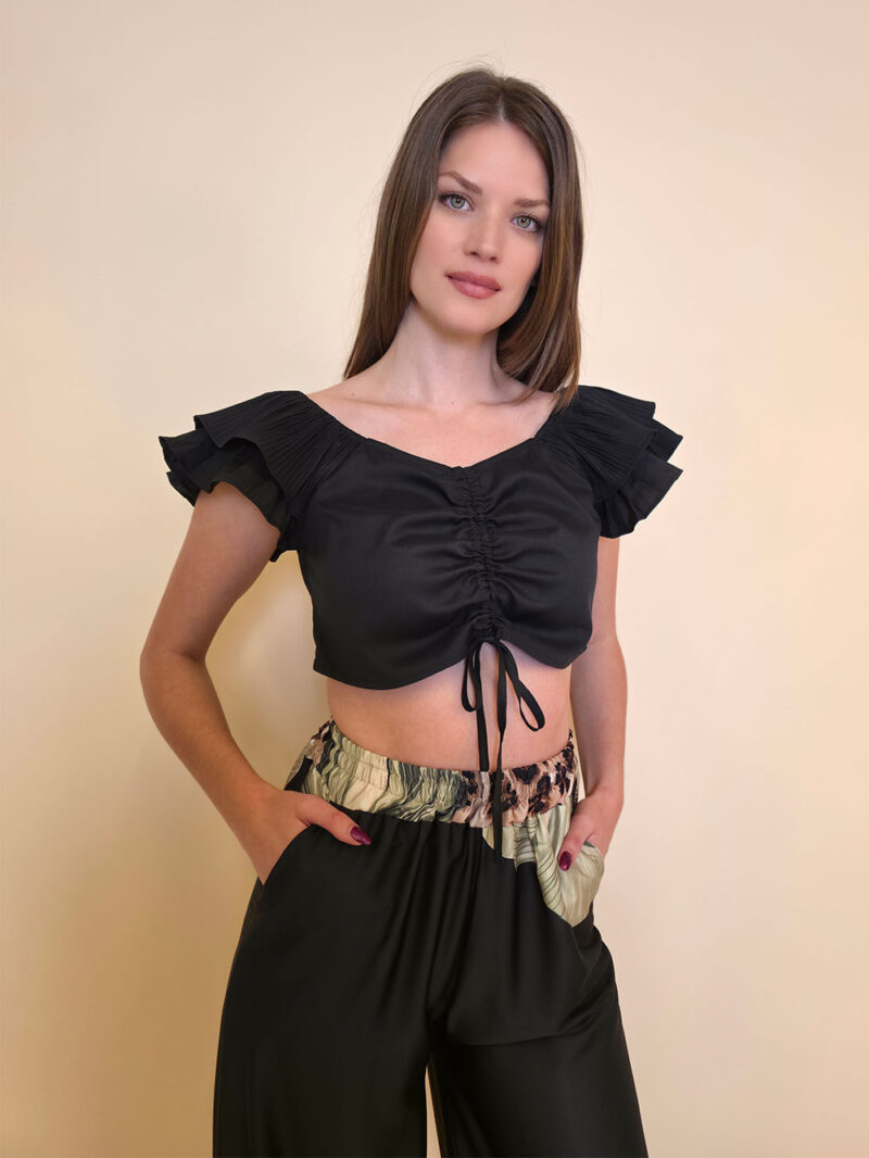 Top 32 Jena - plisse/vezice - black
