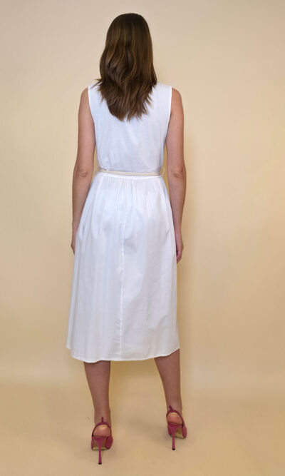 Haljina 40 Macadoo - cotton UN špagica remen - white