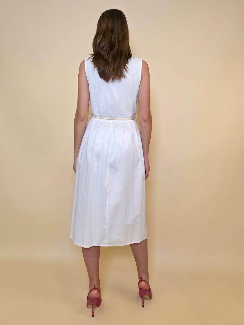Haljina 40 Macadoo - cotton UN špagica remen - white