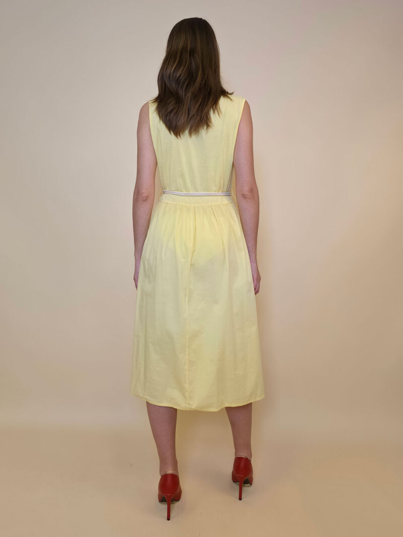 Haljina 40 Macadoo - cotton UN špagica remen - yellow