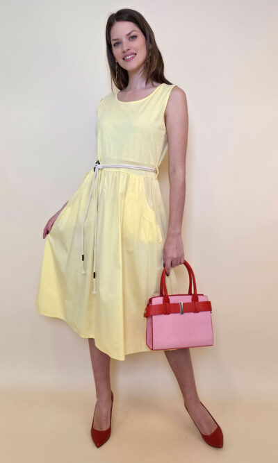 Haljina 40 Macadoo - cotton UN špagica remen - yellow