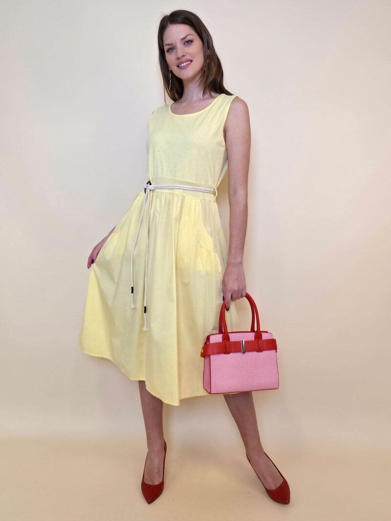 Haljina 40 Macadoo - cotton UN špagica remen - yellow