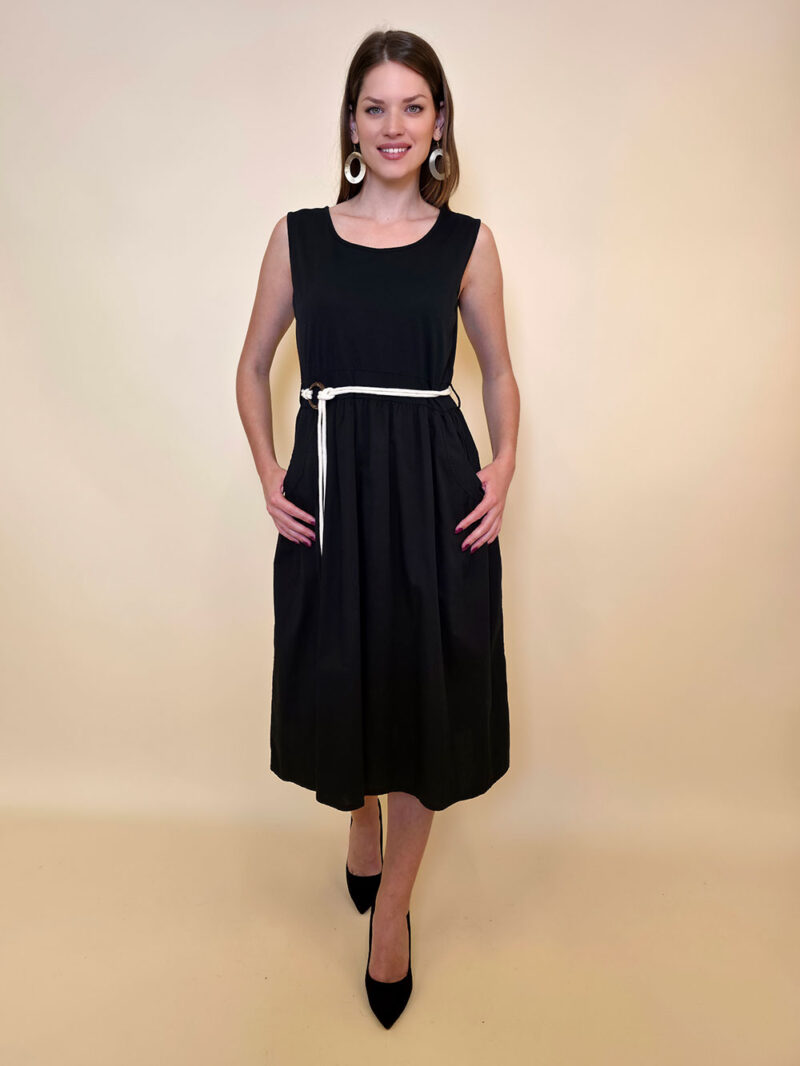 Haljina 40 Macadoo - cotton UN špagica remen - black
