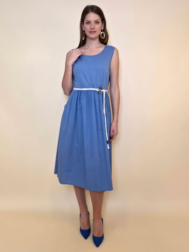 Haljina 40 Macadoo - cotton UN špagica remen - jeans