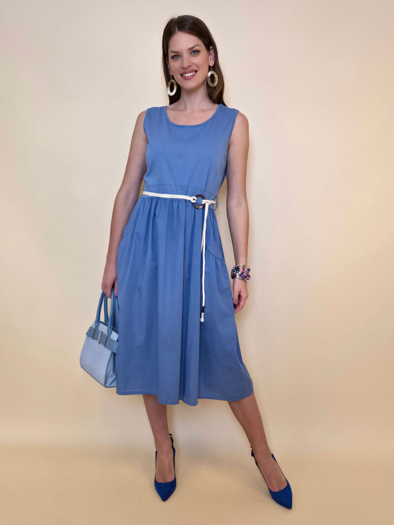 Haljina 40 Macadoo - cotton UN špagica remen - jeans