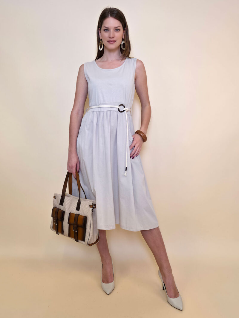 Haljina 40 Macadoo - cotton UN špagica remen - beige