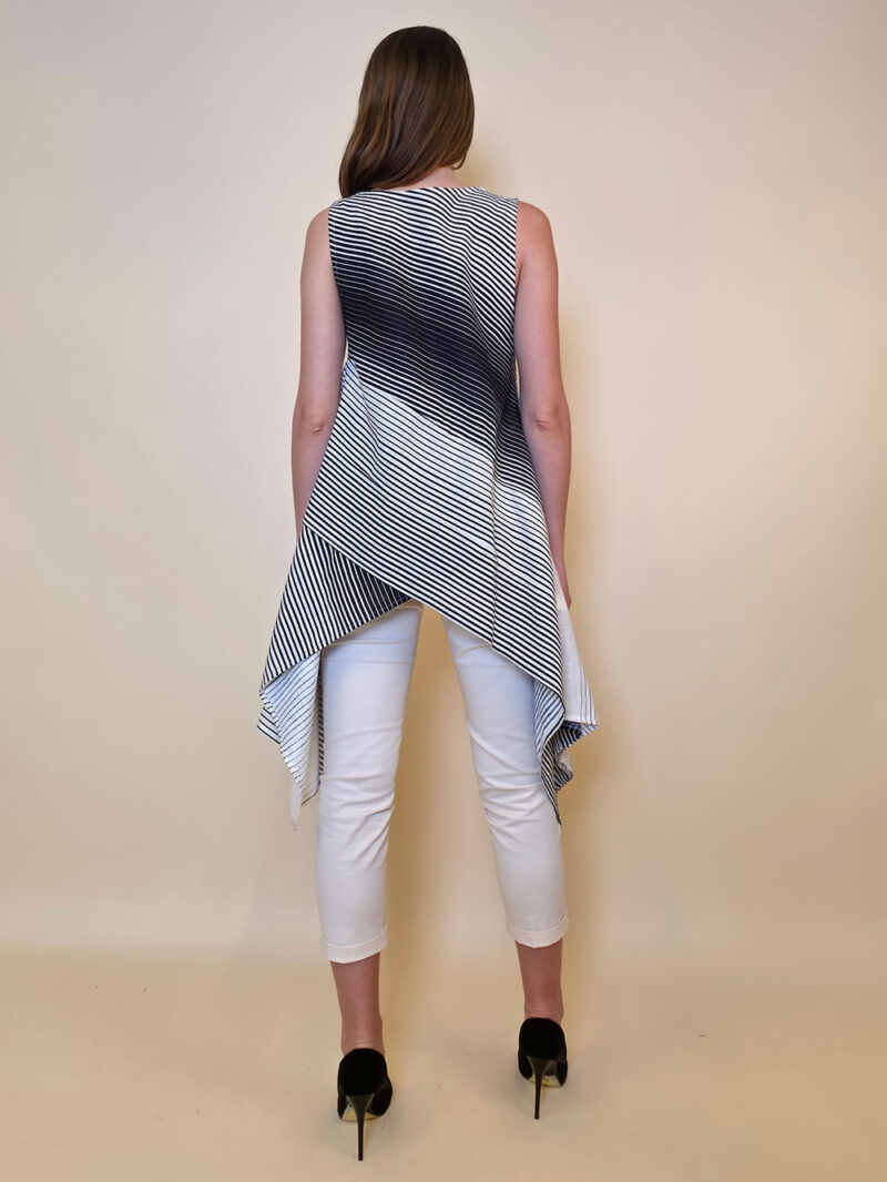 Tunika 46 Morganza - cotton/linen pruge - black