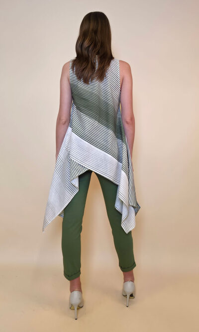Tunika 46 Morganza - cotton/linen pruge - military