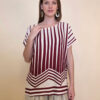 Tunika 36 Westwego - viscose print Art Deco - india red