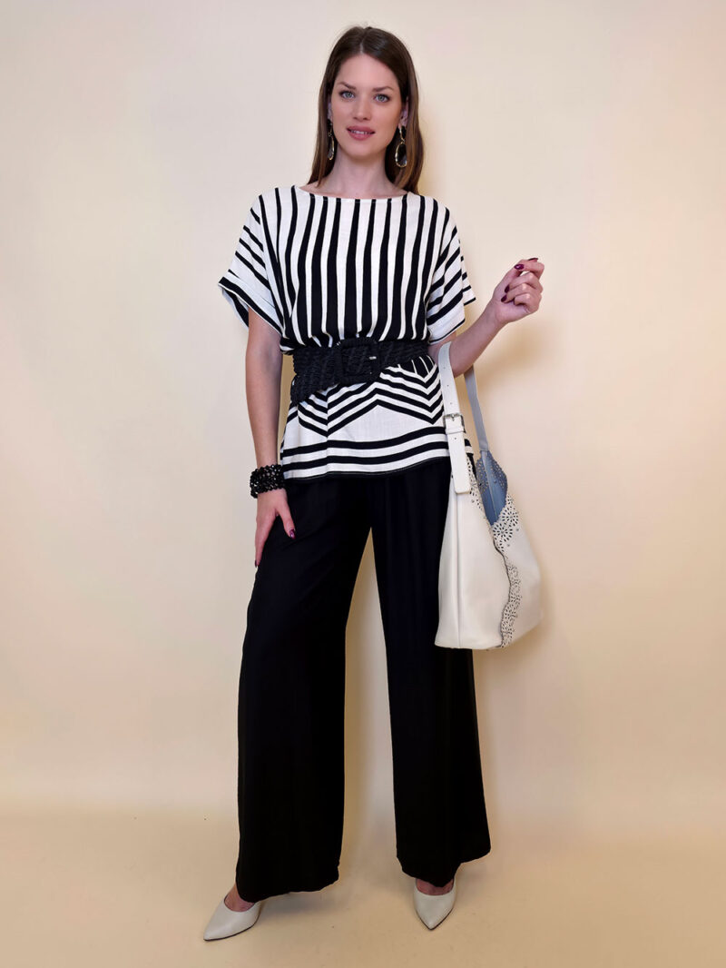 Tunika 36 Westwego - viscose print Art Deco - black