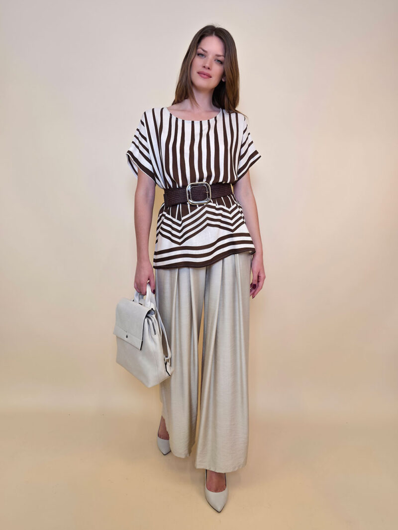 Tunika 36 Westwego - viscose print Art Deco - brown