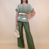 Tunika 36 Westwego - viscose print Art Deco - military