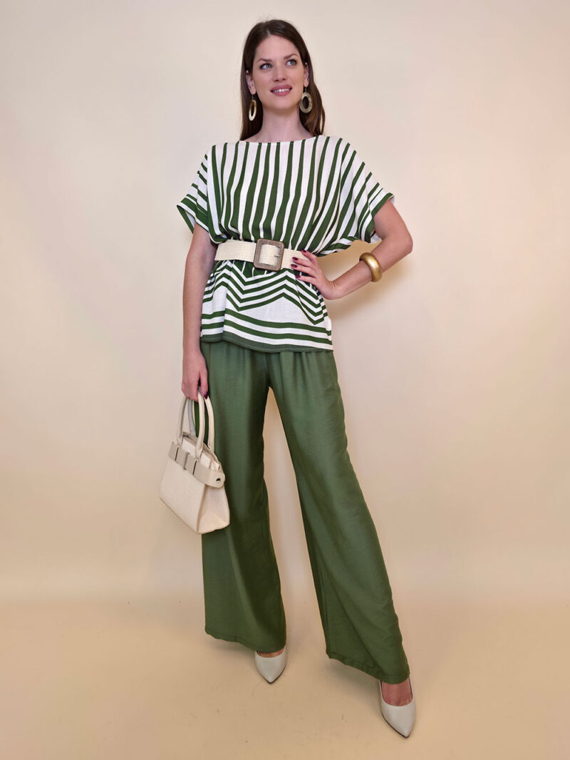 Tunika 36 Westwego - viscose print Art Deco - military