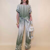 Hlače 44 Gilbert - viscose print - Art Deco - military
