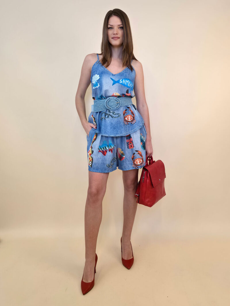 Top 24 Salinas - jeans print - Fishies