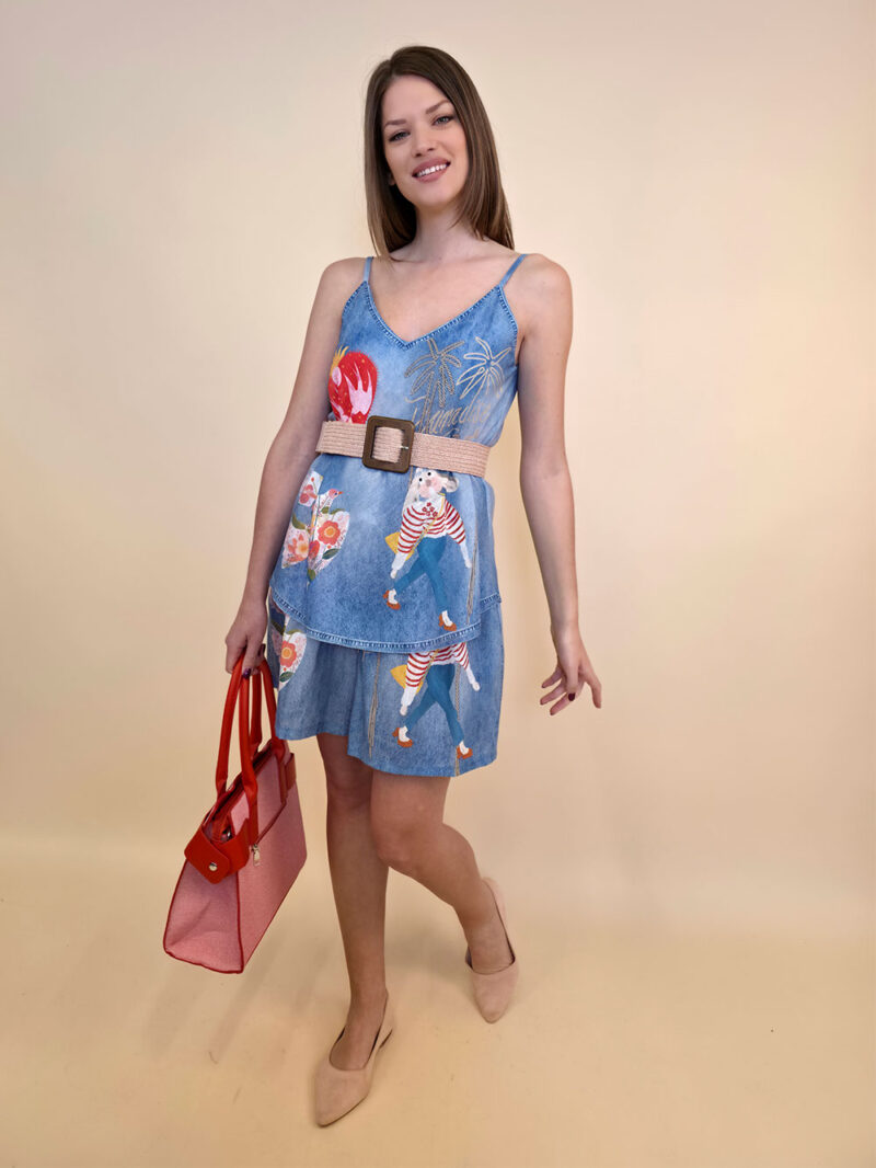 Top 24 Salinas - jeans print - Golubice