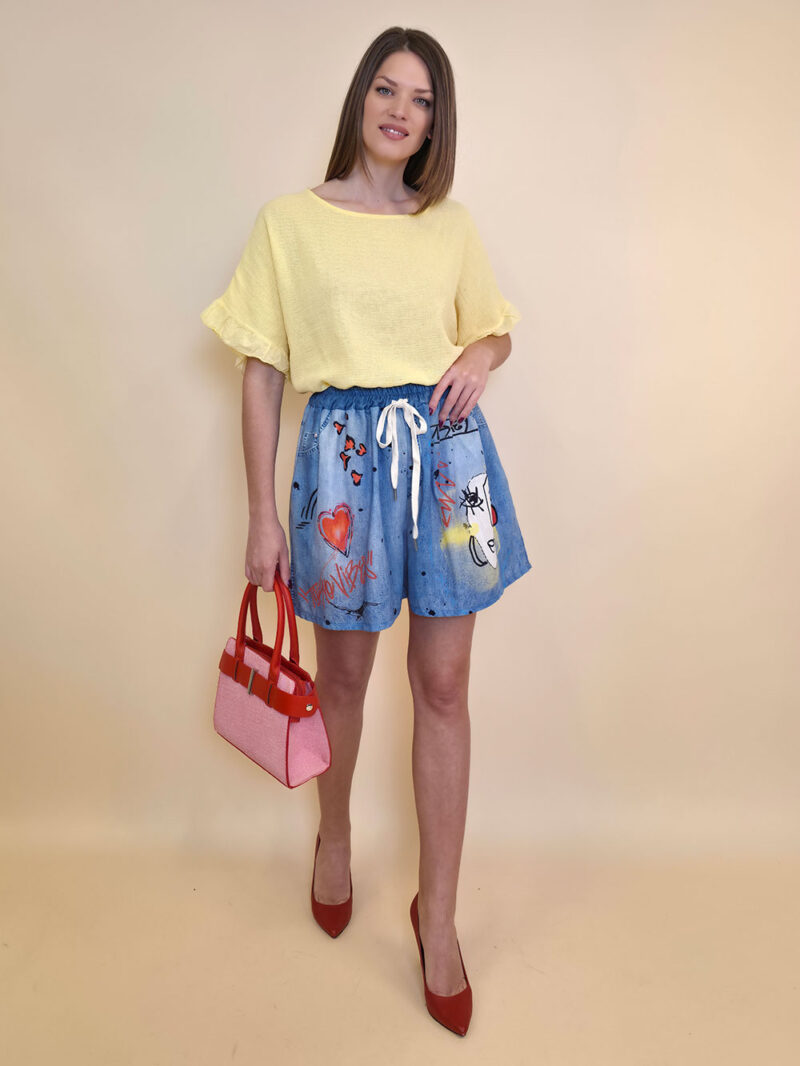 Shorts 28 Pecos - jeans print - Pale Woman
