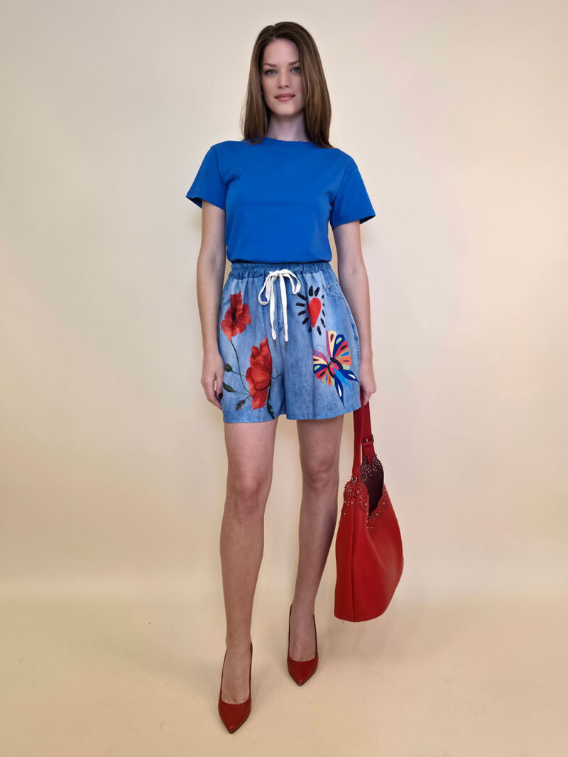 Shorts 28 Pecos - jeans print - Poppies