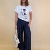 Majica 28 Noroo - cotton white -  Girl with Bike - navy