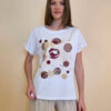 Majica 28 Noroo - cotton white -  Balls burgundy