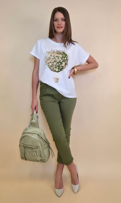 Majica 28 Noroo - cotton white -  Baloon green