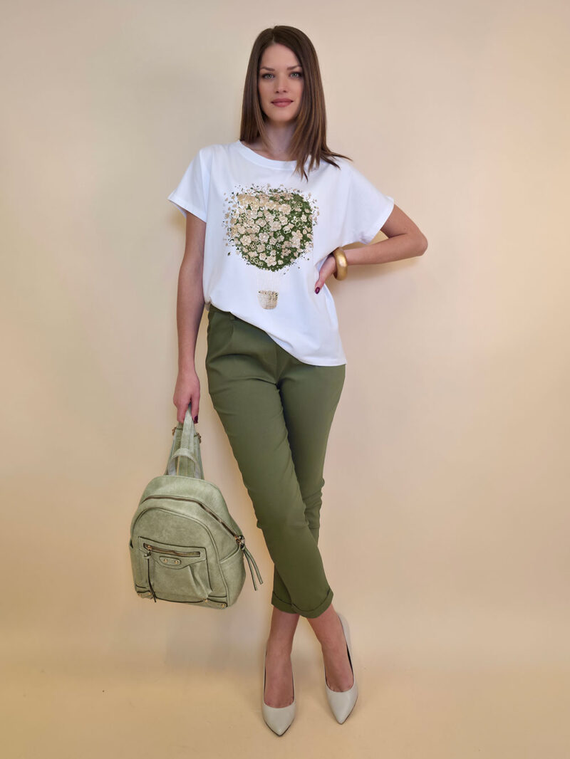Majica 28 Noroo - cotton white -  Baloon green