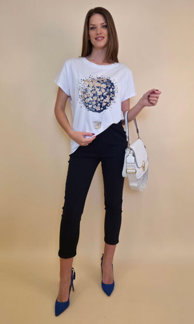 Majica 28 Noroo - cotton white -  Baloon navy