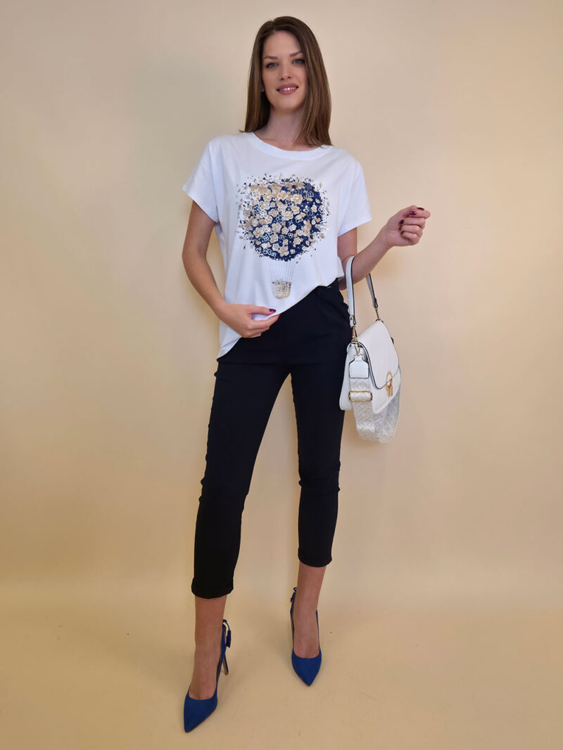 Majica 28 Noroo - cotton white -  Baloon navy