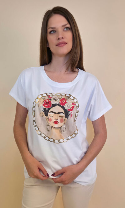 Majica 28 Noroo - cotton white - Frida Medallion beige
