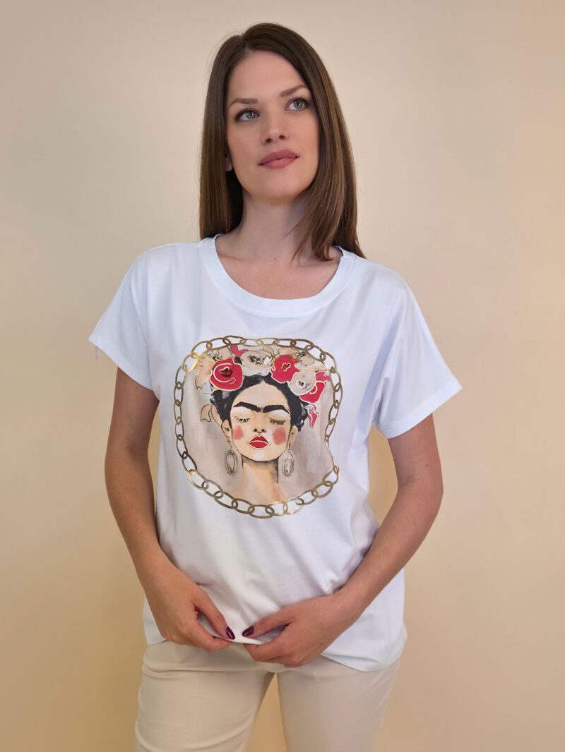 Majica 28 Noroo - cotton white - Frida Medallion beige