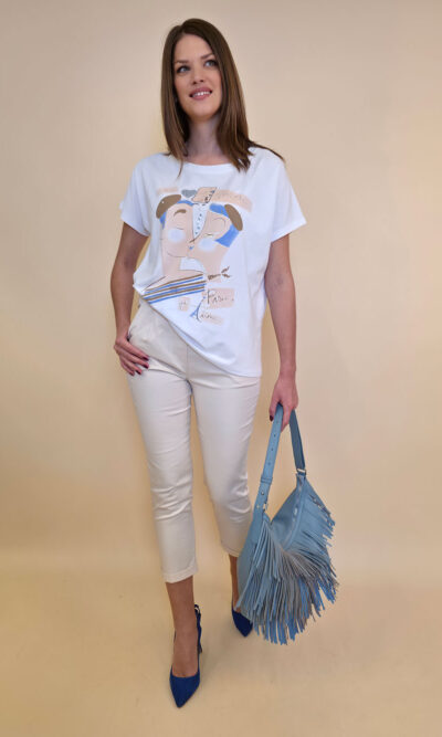 Majica 28 Noroo - cotton Parisian Kiss - sky blue