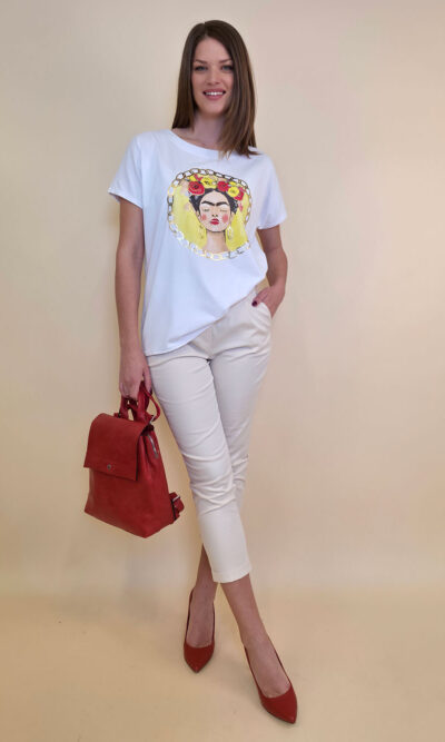 Majica 28 Noroo - cotton white - Frida Medallion yellow