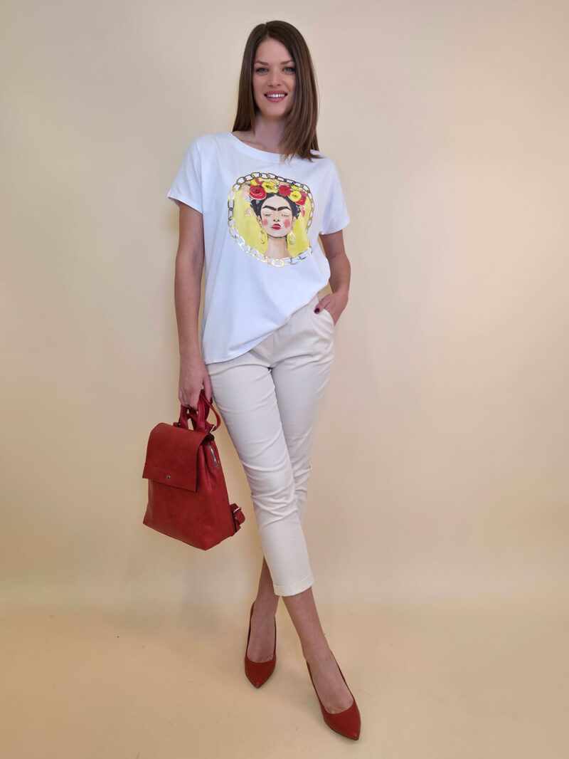 Majica 28 Noroo - cotton white - Frida Medallion yellow