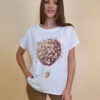 Majica 28 Noroo - cotton white -  Baloon burgundy