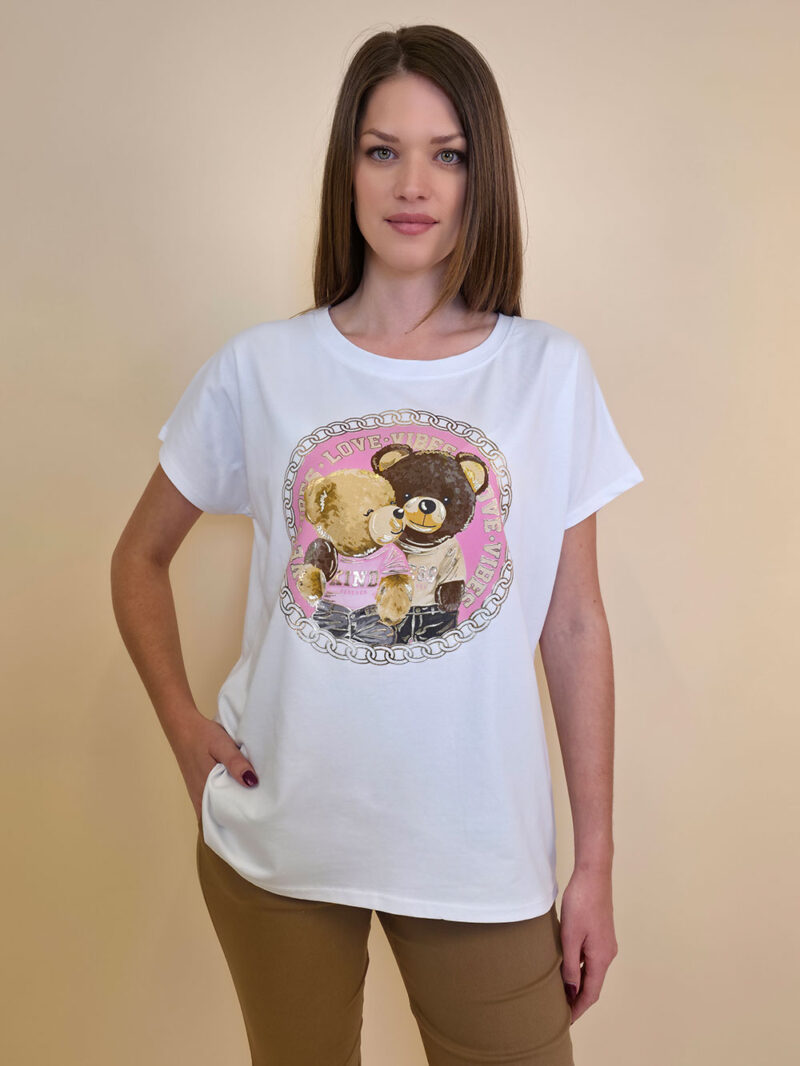 Majica 28 Noroo - cotton white - Teddy's Medallion pink