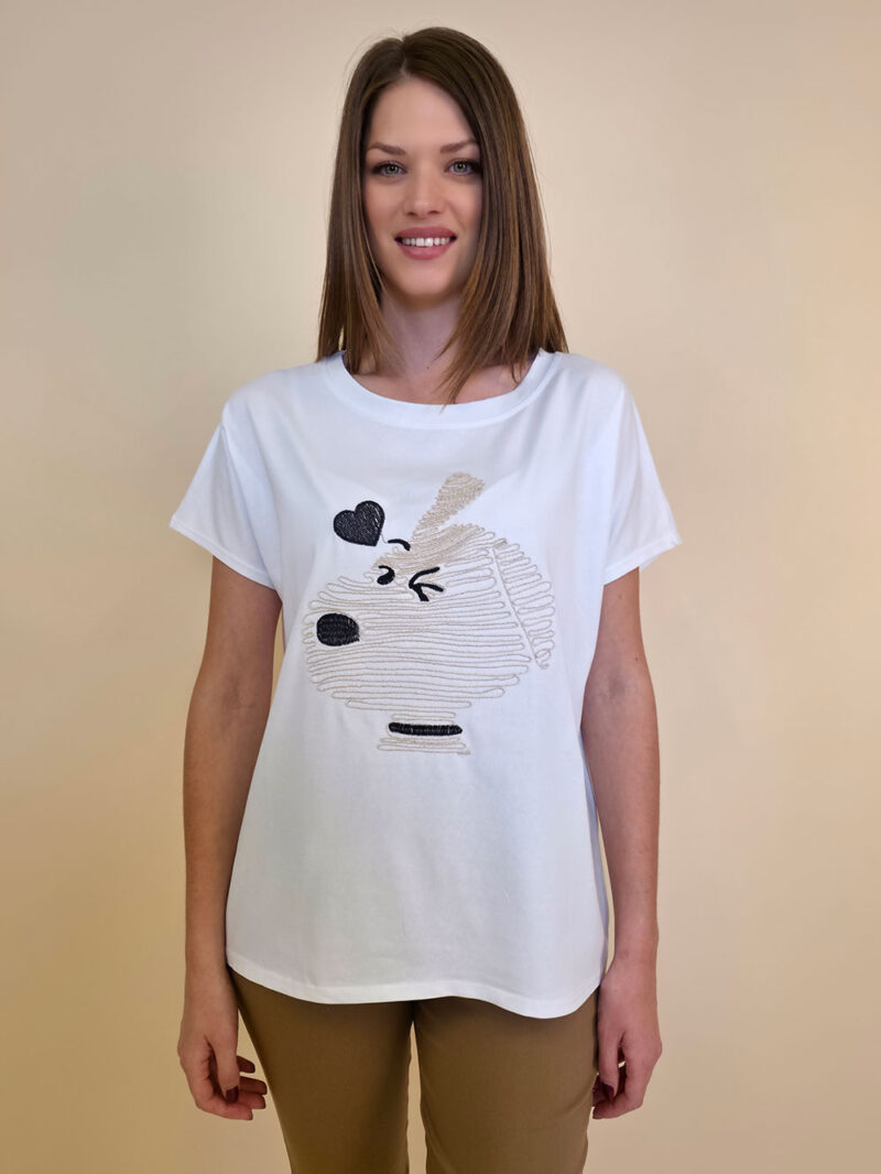 Majica 28 Noroo - cotton white -  Snoopy gold
