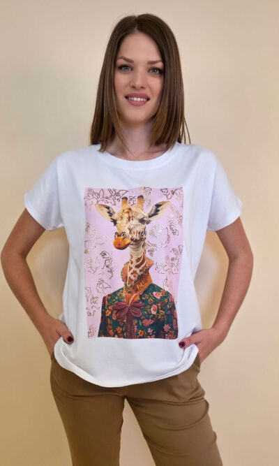 Majica 28 Noroo - cotton white -  Mr. Giraffe